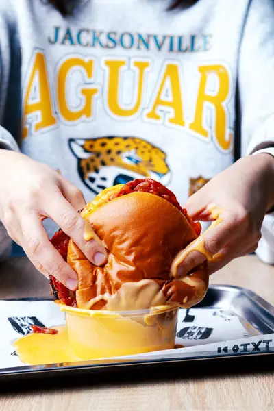 Hamburger, peynir, Amerikan tarzı, yiyecek pornosu.