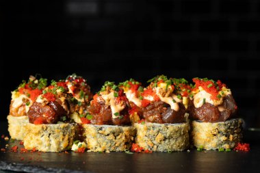 Japon taze rulo yakın çekim sergi olarak