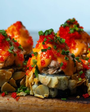 Japon taze rulo yakın çekim sergi olarak