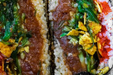 Suşi burger, yakın çekim, makro, tazelik.