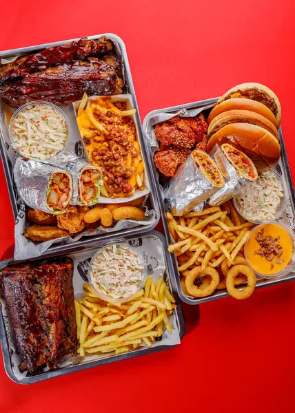 Lezzetli yemek takımı, yakın görüş.