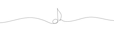 Tüm not vektör illüstrasyonu, tek bir aralıksız çizgi çizim stili. Minimalizm işareti ve müzik sembolü.