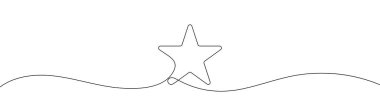 hand draw doodle stars illustration in continuous line arts style vector. one line