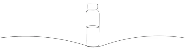 白い背景に一本の連続線画のプラスチックボトル プラスチックの問題と失敗または廃棄 1本の線画ベクトル図 — ストックベクタ