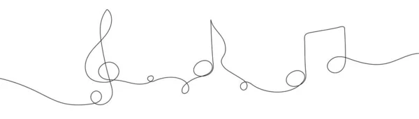 Chiave Violino Note Continue Note Musicali Illustrazione Vettoriale Stock — Vettoriale Stock