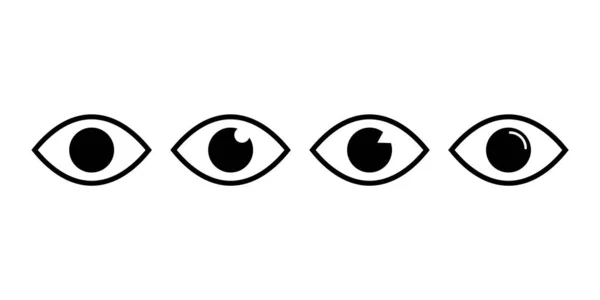 Augenliniensymbole Gesetzt Offene Augen Unterschiedliche Flache Bauweise — Stockvektor