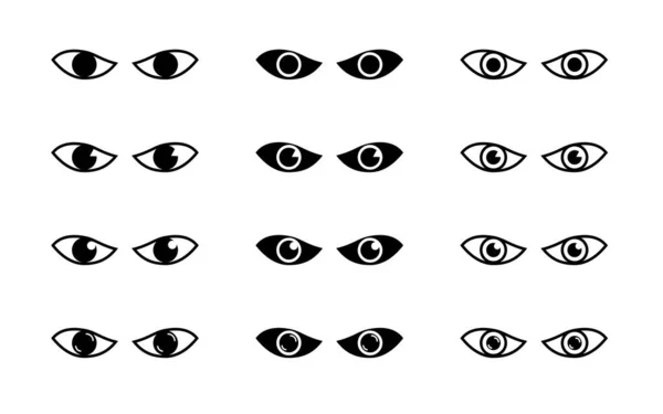 Eyes collection in angry emotion. Black and white easy editable vector illustration.