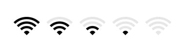 WIFI Simgesi. Köşe başlarında. siyah gri beyaz arkaplan.