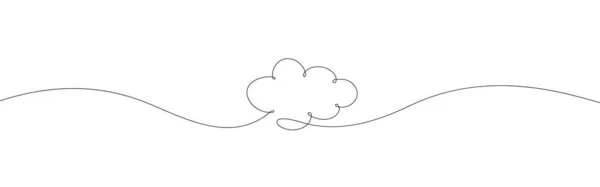 Непрерывный Рисунок Линии Облака Черный Изолирован Белом Фоне Векторная Иллюстрация — стоковый вектор