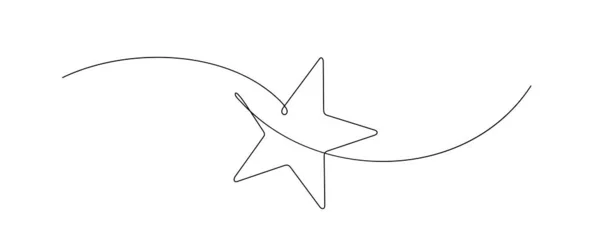 Hand Rita Doodle Stjärnor Illustration Kontinuerlig Linje Konst Stil Vektor — Stock vektor