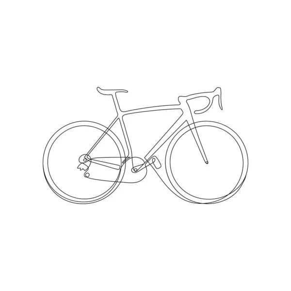 连续单排单行经典自行车 线条艺术 — 图库矢量图片