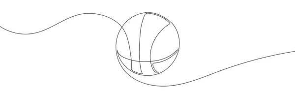 バスケットボール1ラインアート ボールの連続線画 — ストックベクタ
