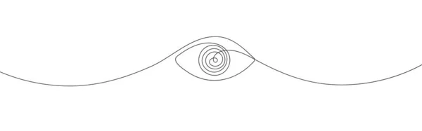 単一の連続的な1つのラインアートの目 デザインスケッチアウトライン図ベクトル図 — ストックベクタ