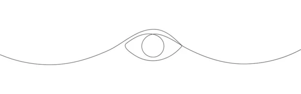 単一の連続的な1つのラインアートの目 デザインスケッチアウトライン図ベクトル図 — ストックベクタ