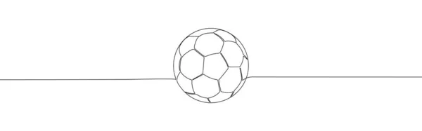 足球或足球病媒横幅 足球体育赛事 一张连续的线条图 — 图库矢量图片