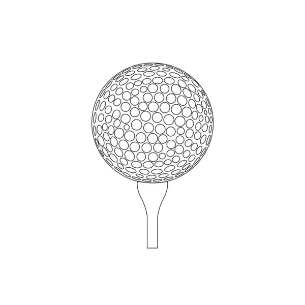 Golfball Eine Linie Kunst Kontinuierliche Linienzeichnung Der Kugel — Stockvektor