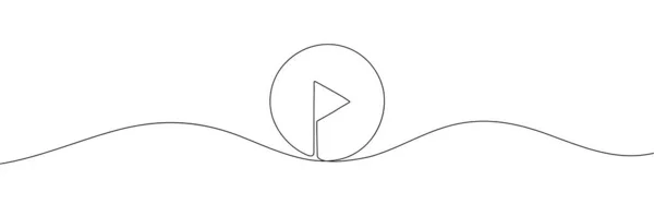 Joaca Butonul Fundal Linie Linie Continuă Desen Butonului Joc Ilustrație — Vector de stoc
