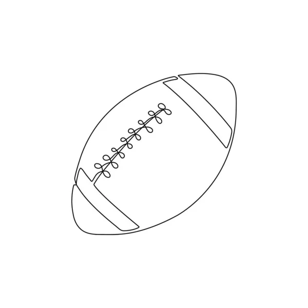 Football Americano One Line Drawing White — Vettoriale Stock