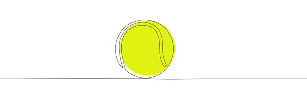 テニスボール1ラインアート ボールの連続線画 — ストックベクタ