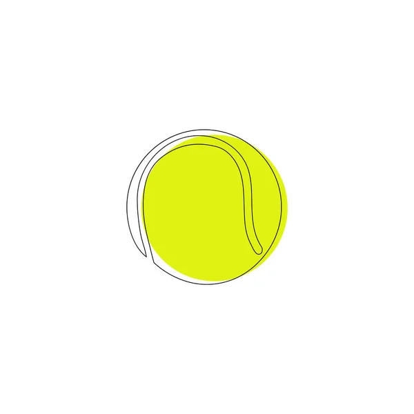 Balle Tennis Une Ligne Art Dessin Ligne Continue Balle — Image vectorielle