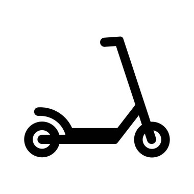 Scooter Simgesi Simgesini Tekmele. Web siteleri ya da mobil uygulamalar için basit tasarım. Vektör Düz Çevre Dostu Taşımacılık.