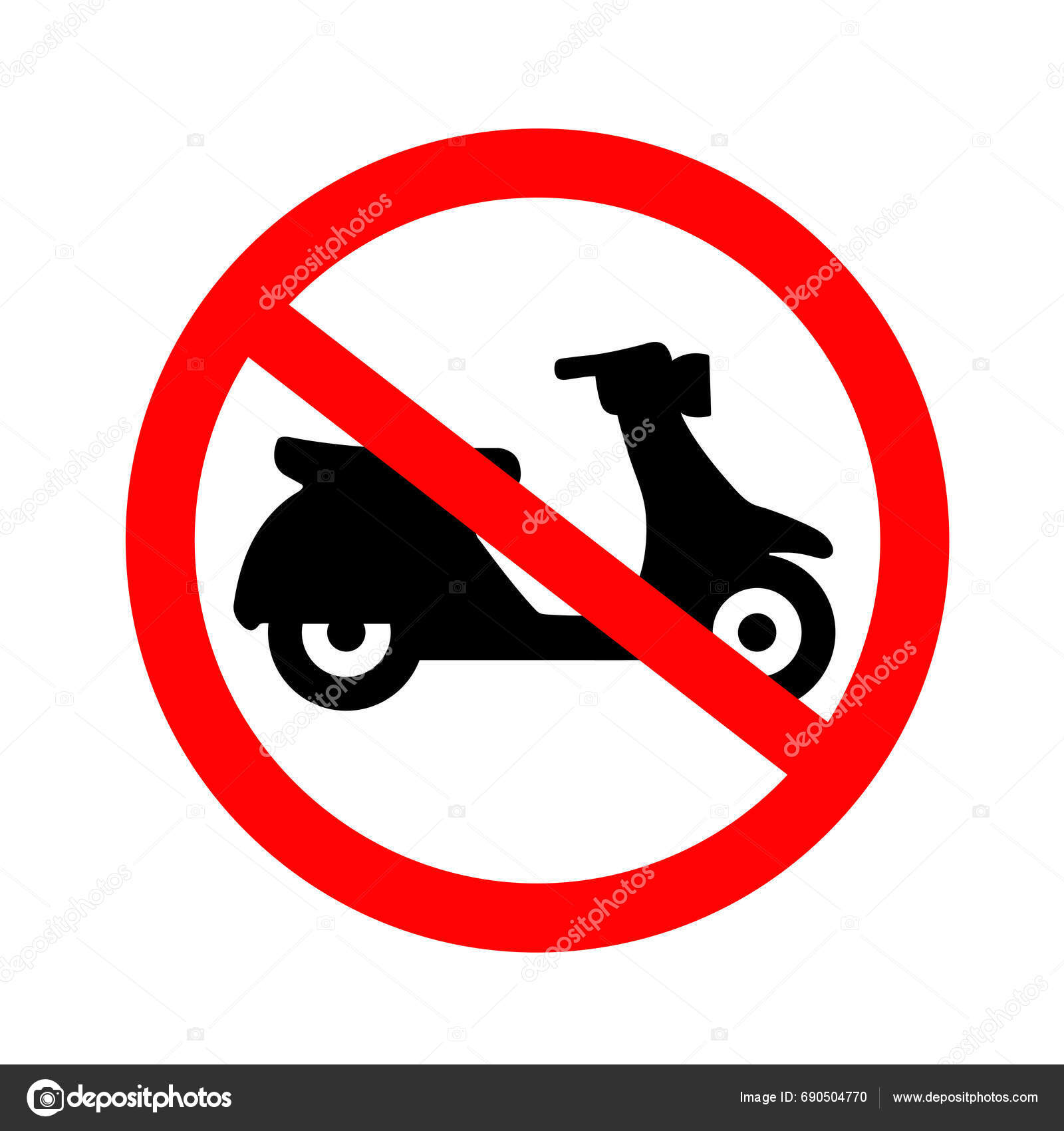 Scooter Allowed Sign Motorcycle Sign Parking Sign Motorbike Prohibit