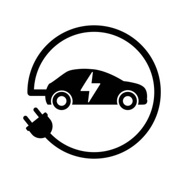 Yeşili şarj eden elektrikli bir araba. Elektrikli Araç Simgesi. EV Araba Simgeleri. İstasyon yol tabelasını şarj et. Yenilenebilir Eko Teknolojileri