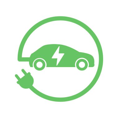 Plug şarj Sembollü Yeşil Elektrikli Araba. Elektrikli Araç Simgesi. EV Araba Simgeleri. İstasyon yol tabelasını şarj et. Yenilenebilir Eko Teknolojileri