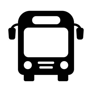 Otobüs Simgesi Taslağı. Uygulamalar ve web siteleri için Otobüs Önü Görünümü Düz Simgesi. Şeffaf Arkaplanda Ön Araç Sembolü. Toplu Taşımacılık Resimleri