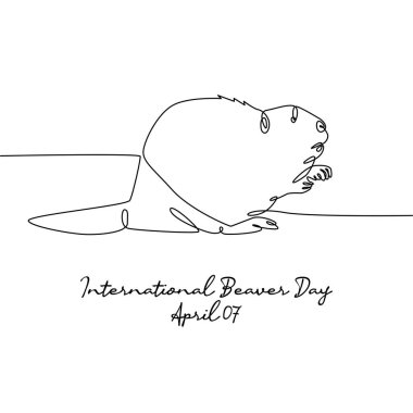 Uluslararası kunduz gününün tek sıra sanatı uluslararası kunduz günü için iyidir. çizgi sanatı. resimleme.