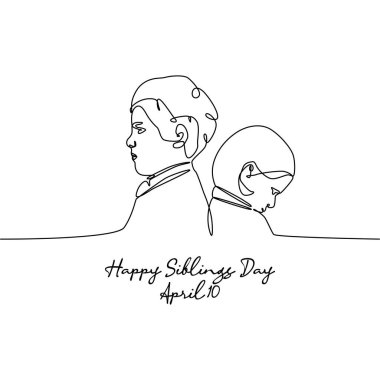 Kardeşler Günü için tek sıra mutlu kardeşler günü kutlaması. çizgi sanatı. resimleme.