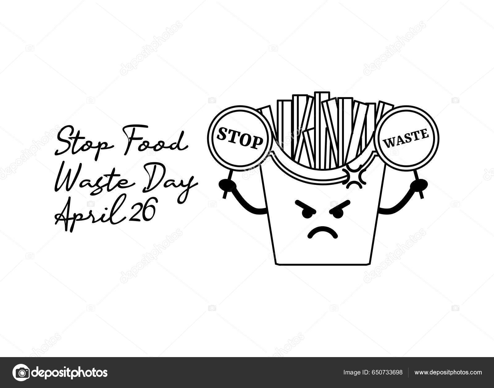 Line Art Stop Food Waste Day Good Stop Food Waste Stock Vector Image by