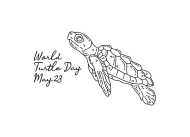 Dünya Kaplumbağa Günü Dünya Kaplumbağa Günü kutlaması için iyidir. çizgi sanatı. resimleme.