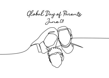 Küresel ebeveyn gününün çizgi sanatı ailelerin kutlaması için iyidir. çizgi sanatı. resimleme.