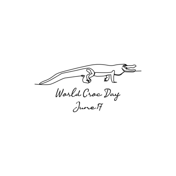 stock vector line art of world croc day good for world croc day celebrate. line art. illustration.