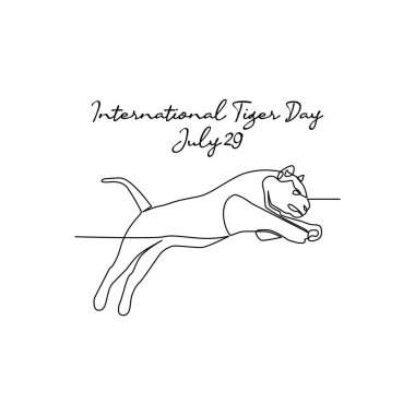 Uluslararası kaplan günü çizgisi sanatı uluslararası kaplan günü için iyidir. çizgi sanatı. resimleme.