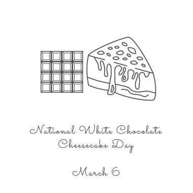 Ulusal Beyaz Çikolatalı Peynirli Kek Günü 'nü kutlamak için bu tek sıra sanat eseri uygun..