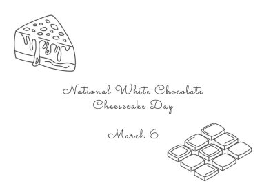 Ulusal Beyaz Çikolatalı Peynirli Kek Günü 'nü kutlamak için bu tek sıra sanat eseri uygun..