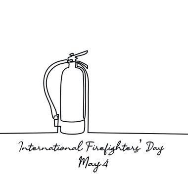 Uluslararası İtfaiyeci Günü 'nün sıra sanatı Uluslararası İtfaiyeci Günü kutlamaları için iyidir. çizgi sanatı. resimleme.