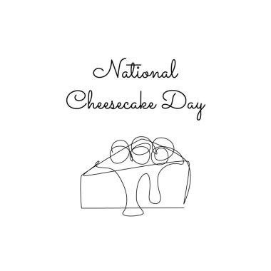 Ulusal Cheesecake Günü 'nün çizgi sanatı Ulusal Cheesecake Günü kutlamaları için iyidir. satır sanatı.