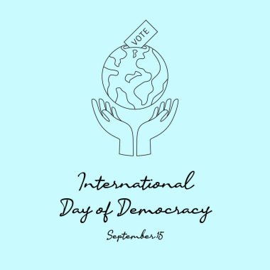 Uluslararası Demokrasi Günü çizgisinin sanatı Uluslararası Demokrasi Günü için iyidir. satır sanatı.
