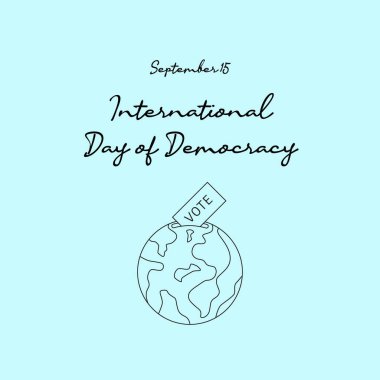 Uluslararası Demokrasi Günü çizgisinin sanatı Uluslararası Demokrasi Günü için iyidir. satır sanatı.