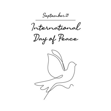 Uluslararası Barış Günü 'nün çizgi sanatı Uluslararası Barış Günü için iyidir. satır sanatı