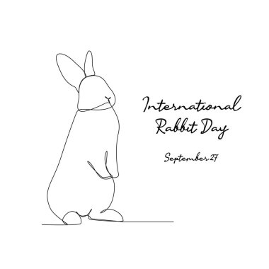 Uluslararası Tavşan Günü 'nün çizgi sanatı Uluslararası Tavşan Günü kutlamaları için iyidir. satır sanatı.