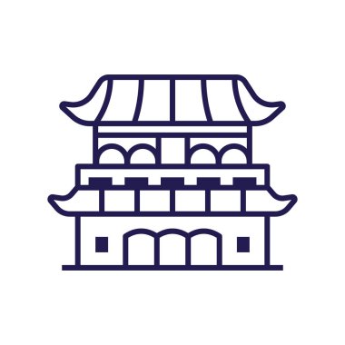 Sanat tarzında Asya tapınağı ikonu. Çin ya da Japonya sarayı.