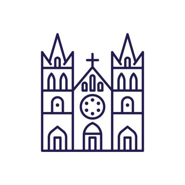 Soyut ortodoks kilise ikonu. Hristiyan kilisesi ya da katedral mimari simgesi.