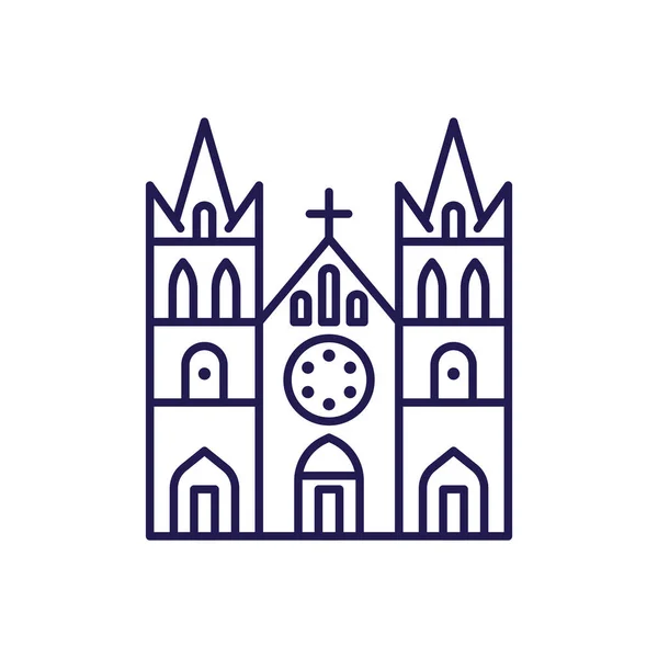 Abstrakcyjna Ikona Cerkwi Chrześcijański Kościół Parafialny Lub Katedra Zabytkiem Architektury — Wektor stockowy
