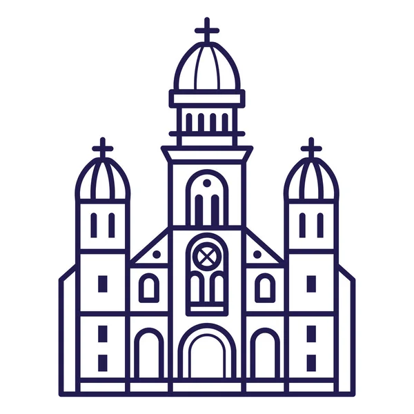 Icono Abstracto Iglesia Ortodoxa Iglesia Parroquial Cristiana Monumento Arquitectónico Catedral — Vector de stock