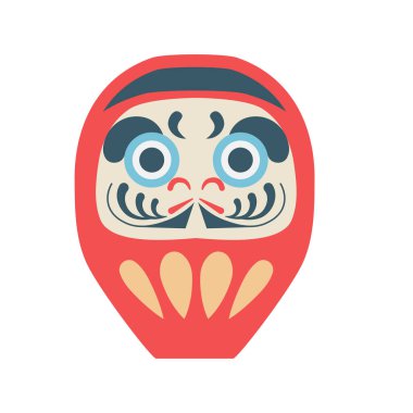 Traditional japanese daruma doll illustration. One of Japan national symbols.