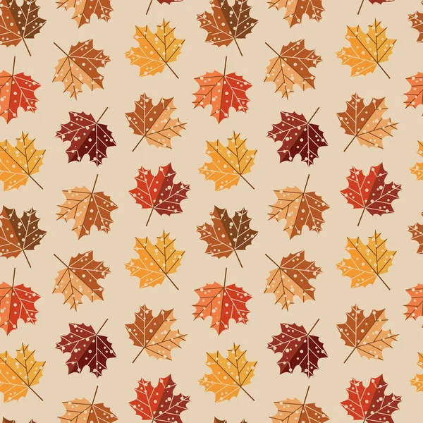 Podzimní Javor Zanechává Vzor Padající List Bezešvé Pozadí Kresleném Stylu — Stockový vektor